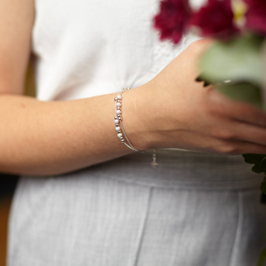 Sterling Silver Layered Bead Bracelet