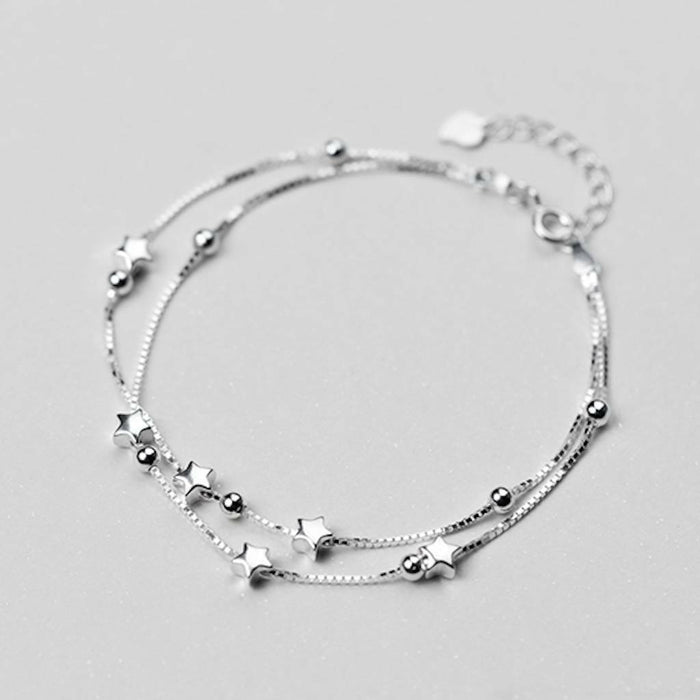 Sterling Silver Layered Star Bracelet