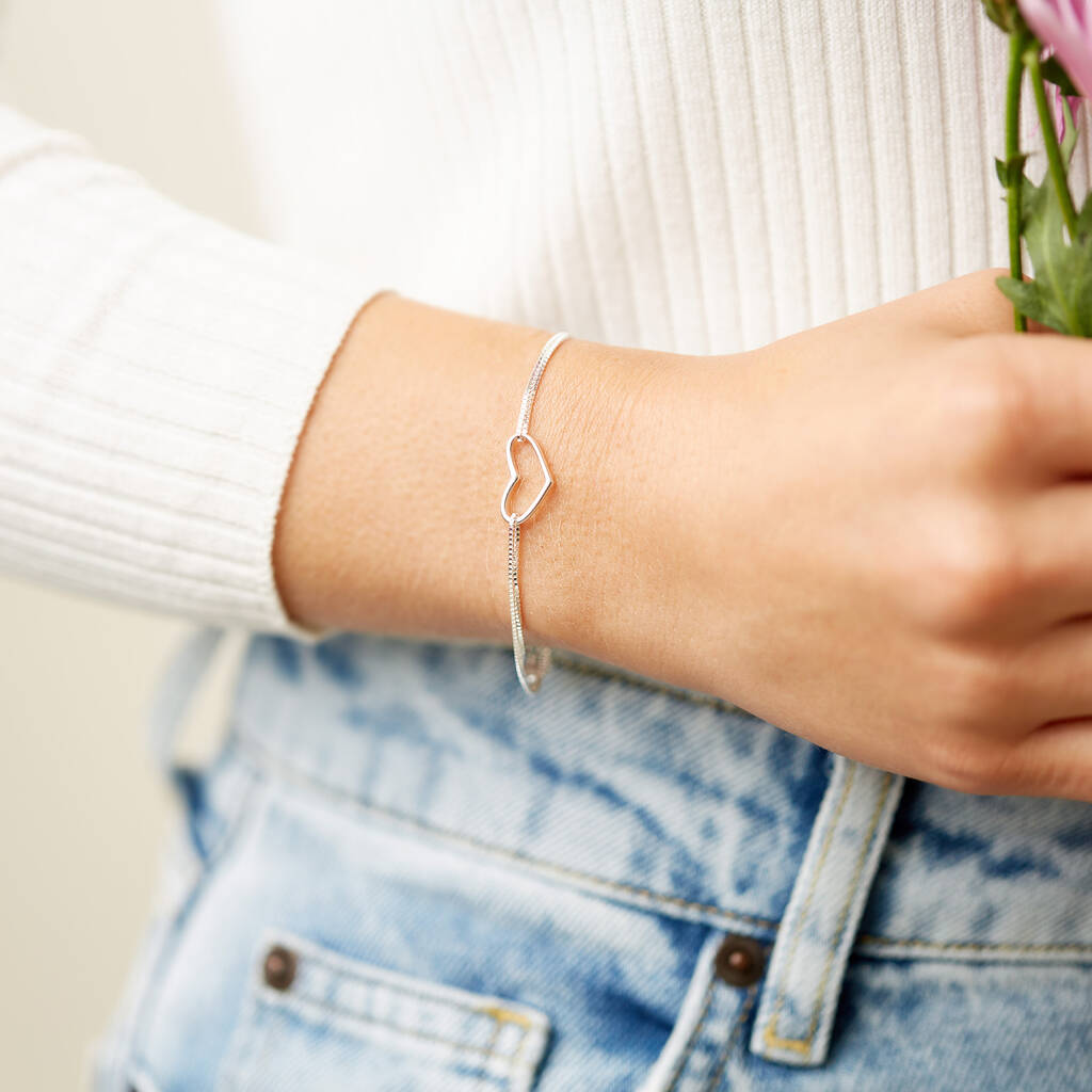Sterling Silver Love Heart Bracelet