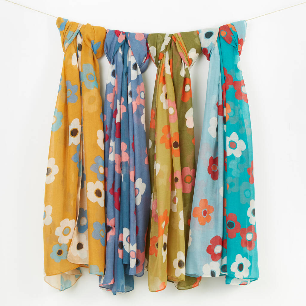 Two Tone Bold Petal Print Scarf