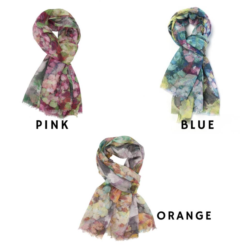 Abstract Flower Print Scarf