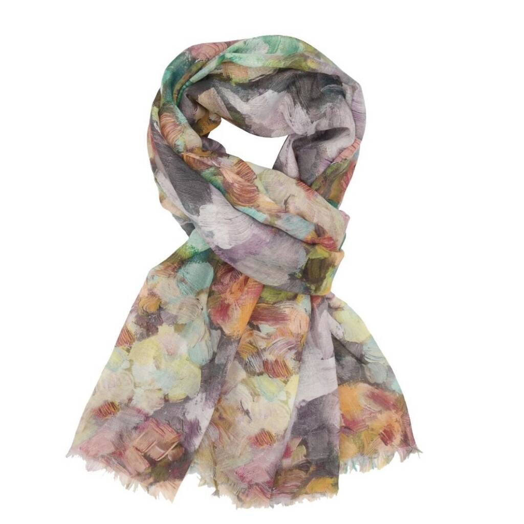 Abstract Flower Print Scarf