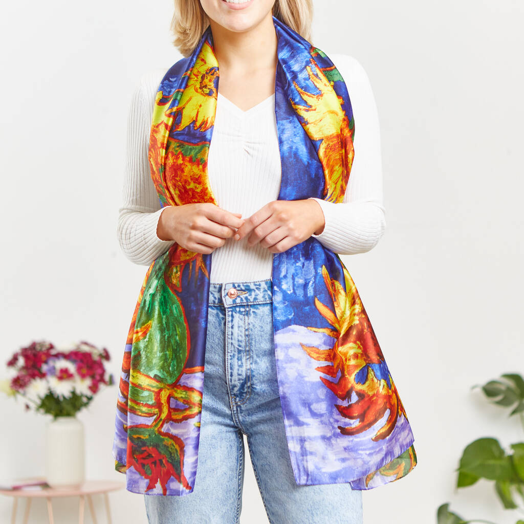 Van Gogh Sunflower Silk Scarf