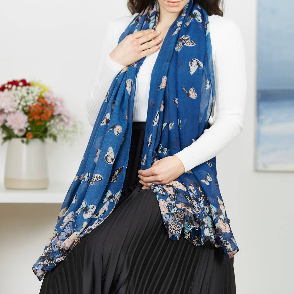 Butterfly Flutter Print Scarf