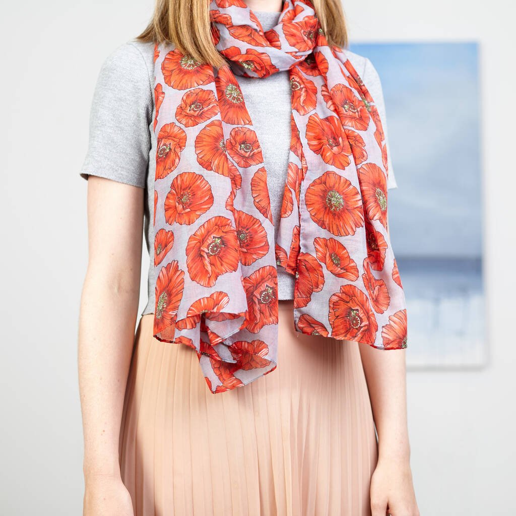 Poppy Print Scarf