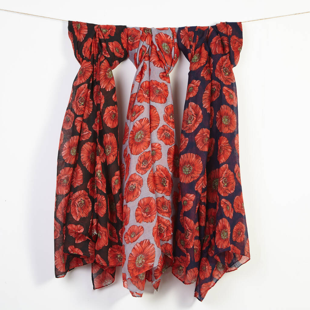 Poppy Print Scarf